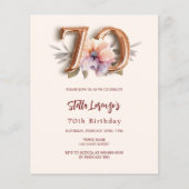 Beige gouden perzik bloemenbudget 70e verjaardag (Voorkant)