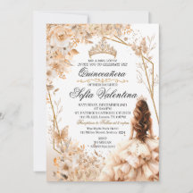 Beige & Gouden Quinceañera Prinses Meisje Diadeem 