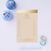 Beige Gouden Streep Monogram Cirkel Flyer (Enkel)