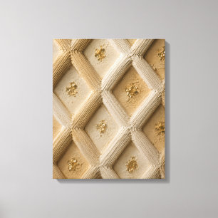 Beige & Gouden Textured Japandi Kunst Canvas Afdruk