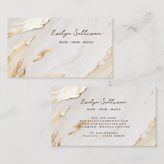 beige gouden verf visitekaartje (Voorkant / Achterkant)