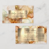 beige goudglitter waterverf visitekaartje (Voorkant / Achterkant)