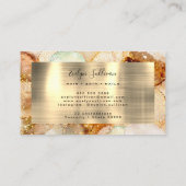 beige goudglitter waterverf visitekaartje (Achterkant)