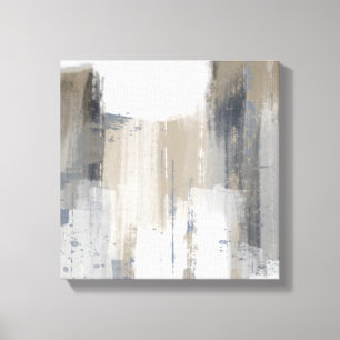 Beige Gray Blue Modern Minimalist Abstract Canvas