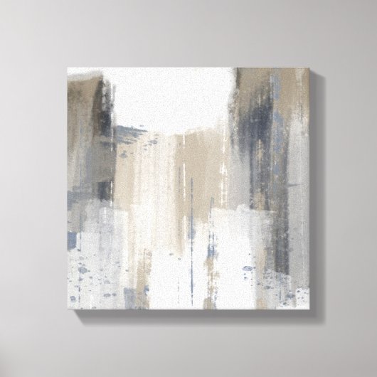 Beige Gray Blue Modern Minimalist Abstract Canvas (Voorkant)