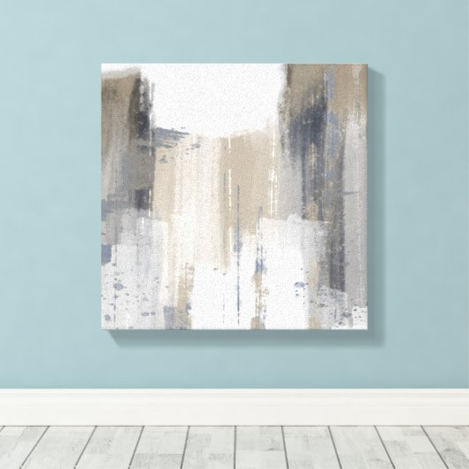 Beige Gray Blue Modern Minimalist Abstract Canvas (Insitu (Houten vloer))