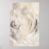 Beige Gray Contemporary Abstract art Poster (Voorkant)