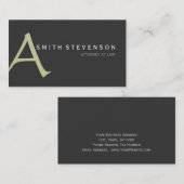 Beige Gray Monogram Attorney Visitekaartje (Voorkant / Achterkant)