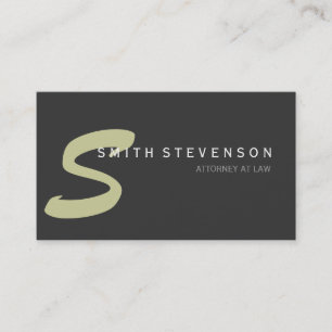 Beige Gray Monogram Attorney Visitekaartje