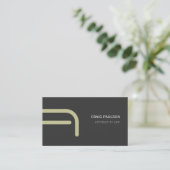Beige Gray Monogram Attorney Visitekaartje (Staand voorkant)