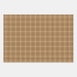 Beige Gray Red Brown Plaid Tartan Inpakpapier Vel