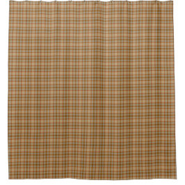 Beige Gray Red Tartan Rustic Shower Curtain Douchegordijn