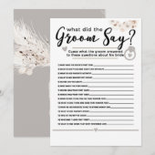 Beige Gray White Floral Pearl Vrijgezellenfeest Ga Kaart (Voorkant / Achterkant)