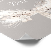 Beige Gray White Pearls Floral Wedding Mimosa Bar Poster (Hoek)