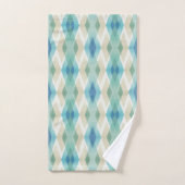 Beige Green Blue White - Blauwgroen roestbuspatroo Bad Handdoek (Handdoek)