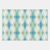 Beige Green Blue White - Blauwgroen roestbuspatroo Inpakpapier Vel (Voorkant 2)