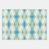 Beige Green Blue White - Blauwgroen roestbuspatroo Inpakpapier Vel (Voorkant)