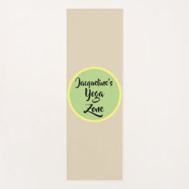 Beige Green Circle Yoga Yogamat