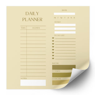 Beige & Green Daily Planner to-do lijst Notitieblok
