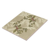  Beige Green Gold Floral Tegeltje (Zijkant)