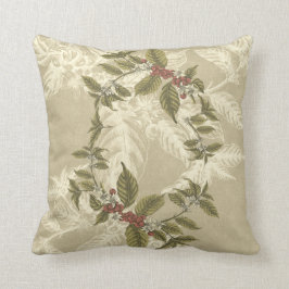 Beige Green Gold Foliage Kussen