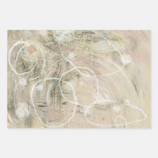 Beige Green Gray Abstract Collage  Inpakpapier Vel (Voorkant 2)