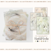 Beige Green Gray Abstract  Collage  Inpakpapier Vel