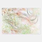 Beige Green Gray Abstract Collage Inpakpapier Vel (Voorkant 3)