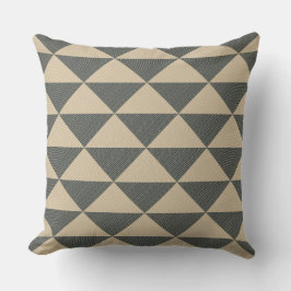 Beige green triangle pattern Throw Pillow Kussen