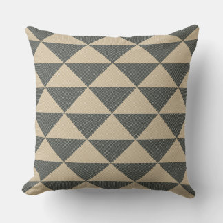Beige green triangle pattern Throw Pillow Kussen