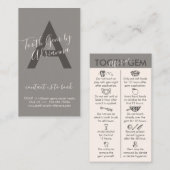 Beige Grey Physical Printed Tooth Gem Aftercare Visitekaartje (Voorkant / Achterkant)