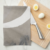 Beige Grey & White Abstracte Waterverf Theedoek (Quarter Fold)