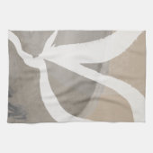 Beige Grey & White Abstracte Waterverf Theedoek (Horizontaal)