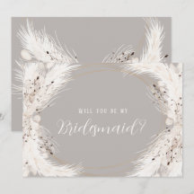 Beige Grey White Floral zal je zijn mijn Bridesmai