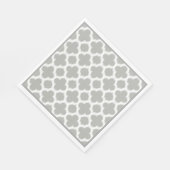 Beige Grey White Retro Ikat Quatrefoil Patroon Servetten (Hoek)