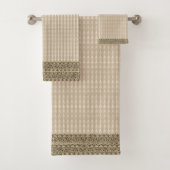 Beige Griekse kant Bad Handdoek (Insitu)