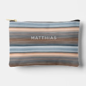 Beige Grijs Blauwgroen Blauw Taupe Bruin Strepen A Etui (Voorkant)