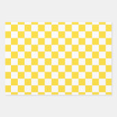 Beige + Grijs Check Checkerboard Patroon Inpakpapier Vel (Voorkant 2)