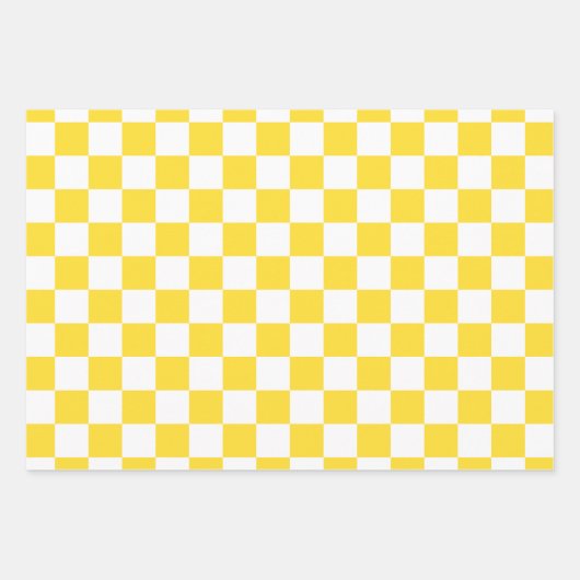 Beige + Grijs Check Checkerboard Patroon Inpakpapier Vel (Voorkant 2)