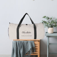 Beige grijs monogram initialen naam modern