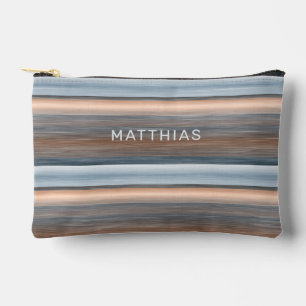 Beige Grijs Teal Blauw Taupe Bruin Strepen Kunst Etui