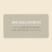 Beige grijs & wit modern retour adres etiket