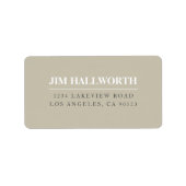 Beige grijs & wit modern retour adres etiket (Voorkant)