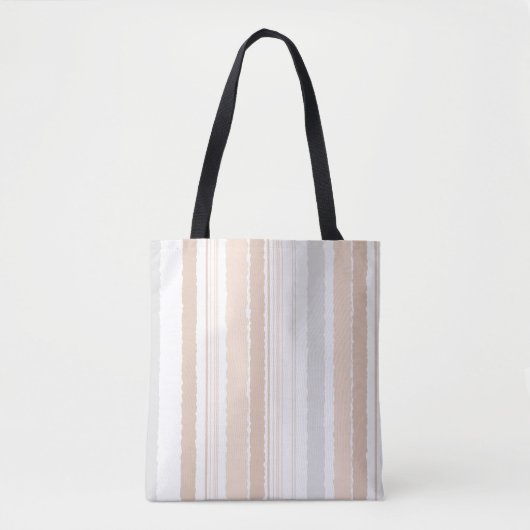 Beige Grijze Aquarel Gestreepte Tote Tas (Voorkant)
