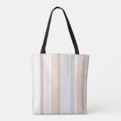 Beige Grijze Aquarel Gestreepte Tote Tas (Achterkant)