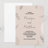 Beige grijze bruiloft uitnodigingen (Voorkant / Achterkant)