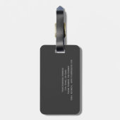 Beige Grijze Monogram Jouw naam toevoegen Bagagelabel (Achterkant verticaal)