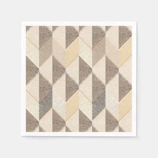 Beige, grijze, rhombic getextureerd patroon. servet (Voorkant)