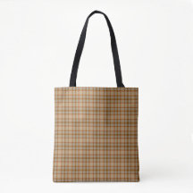 Beige Grijze Rode Bruine Plaid Tartan Tote Tas