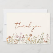 Beige Griljige Bruidsboeket Bruiloftsshowers Bedankkaart (Voorkant)